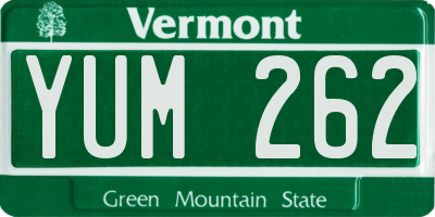 VT license plate YUM262