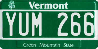 VT license plate YUM266