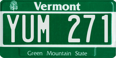 VT license plate YUM271