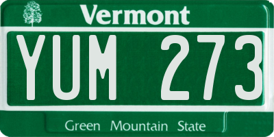 VT license plate YUM273