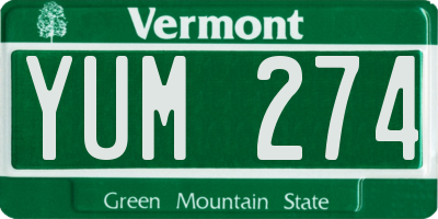 VT license plate YUM274