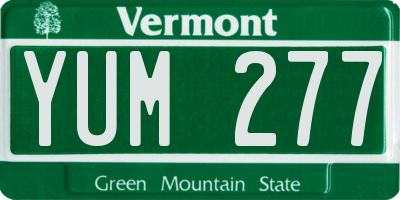 VT license plate YUM277
