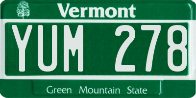 VT license plate YUM278