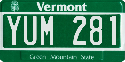 VT license plate YUM281