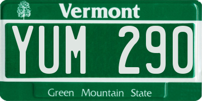 VT license plate YUM290