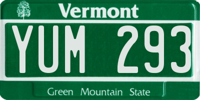 VT license plate YUM293