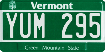 VT license plate YUM295
