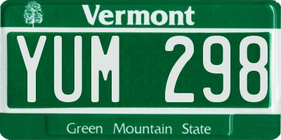 VT license plate YUM298