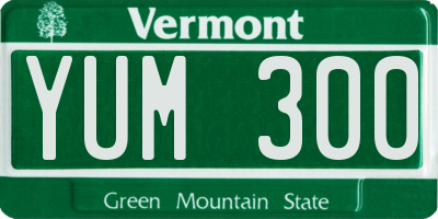 VT license plate YUM300