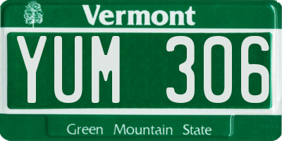 VT license plate YUM306