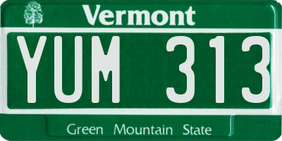 VT license plate YUM313