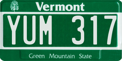 VT license plate YUM317