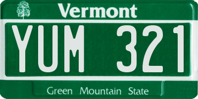 VT license plate YUM321