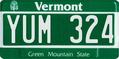 VT license plate YUM324