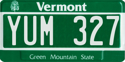 VT license plate YUM327