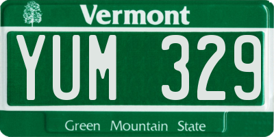 VT license plate YUM329