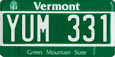 VT license plate YUM331