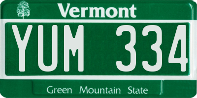 VT license plate YUM334