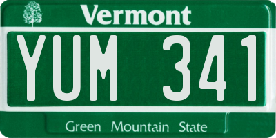 VT license plate YUM341