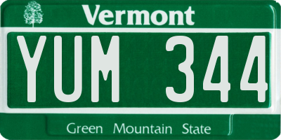 VT license plate YUM344