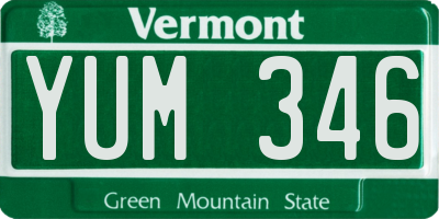 VT license plate YUM346