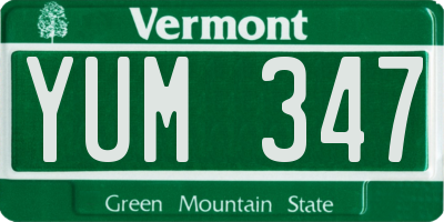 VT license plate YUM347