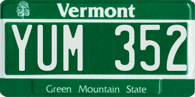 VT license plate YUM352