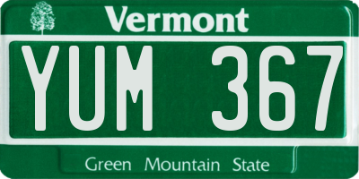 VT license plate YUM367