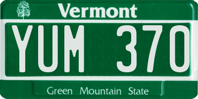VT license plate YUM370