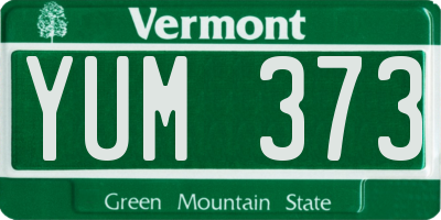 VT license plate YUM373