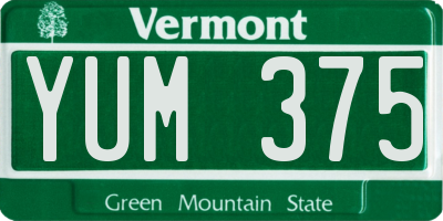 VT license plate YUM375