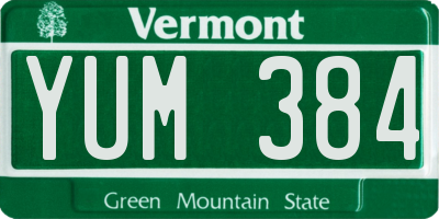 VT license plate YUM384