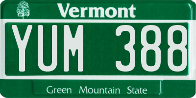 VT license plate YUM388