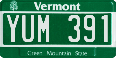 VT license plate YUM391
