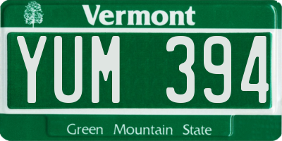 VT license plate YUM394