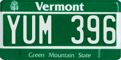 VT license plate YUM396