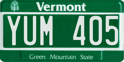 VT license plate YUM405