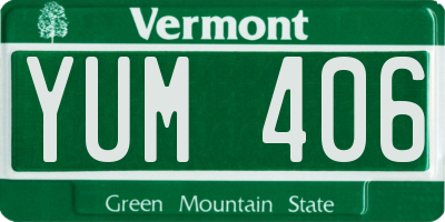 VT license plate YUM406