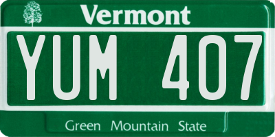 VT license plate YUM407