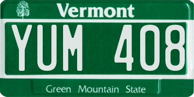 VT license plate YUM408