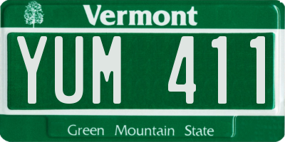 VT license plate YUM411