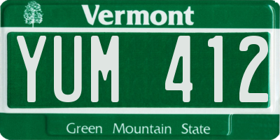 VT license plate YUM412