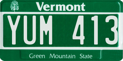 VT license plate YUM413
