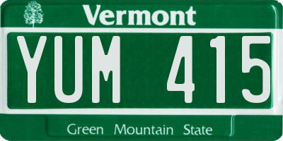 VT license plate YUM415