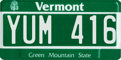 VT license plate YUM416