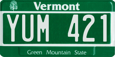 VT license plate YUM421