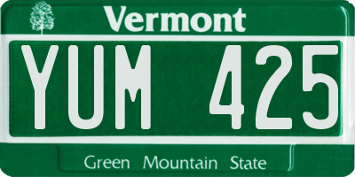 VT license plate YUM425