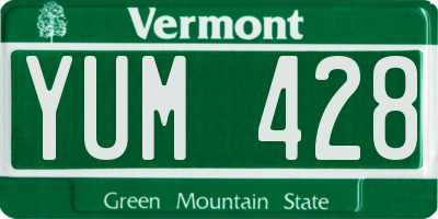 VT license plate YUM428