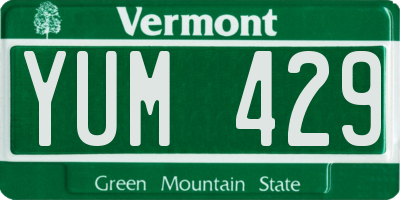 VT license plate YUM429