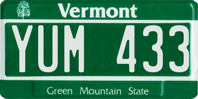 VT license plate YUM433